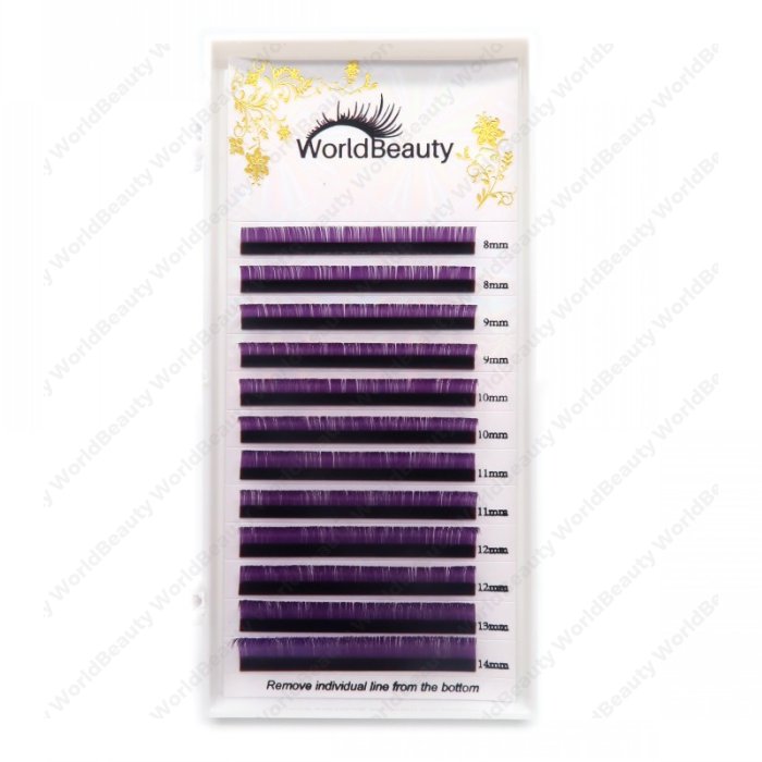 0.07mm D curl Purple color eyelash extensions