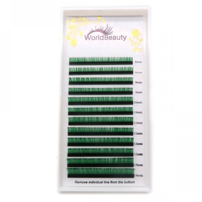 0.07mm D curl Green color eyelash extensions