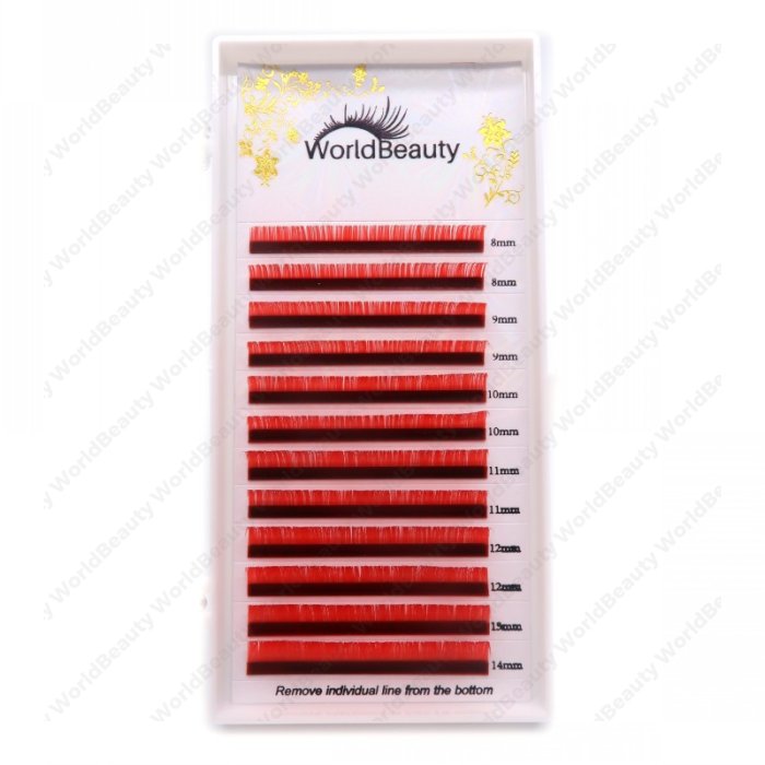 0.07mm D curl Red color eyelash extensions