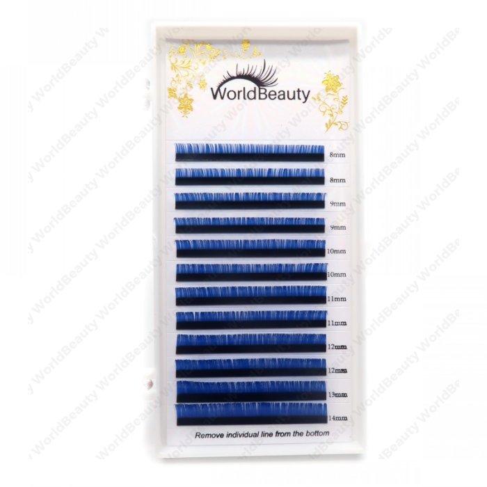 0.07mm D curl Blue color eyelash extensions