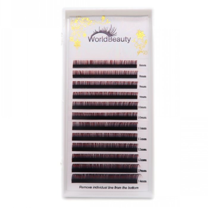 0.07mm D curl Black-Red color eyelash extensions