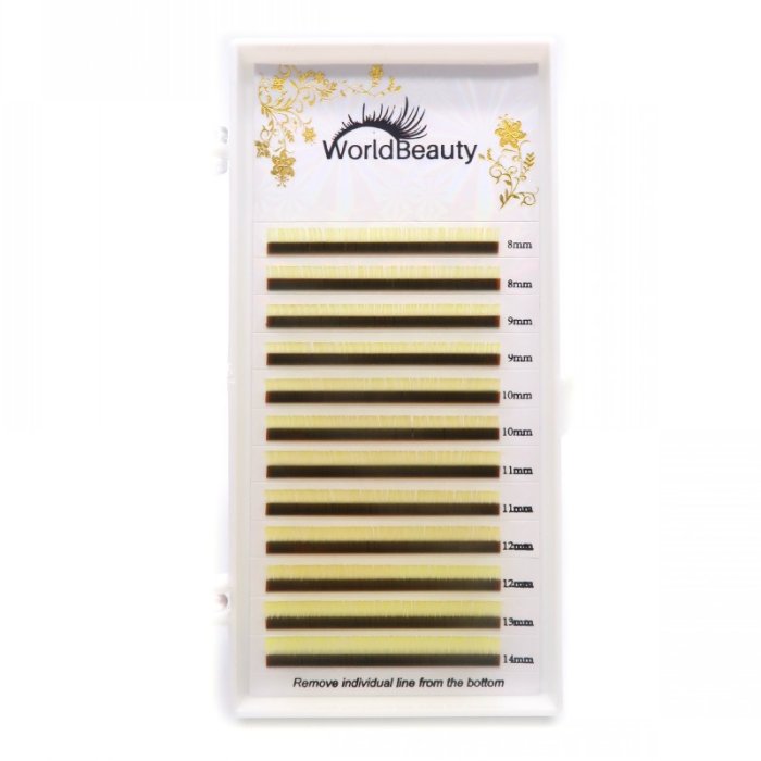 0.07mm D curl Yellow color eyelash extensions