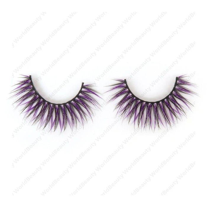 Double layer colored silk false lashes--KSE-221-Z