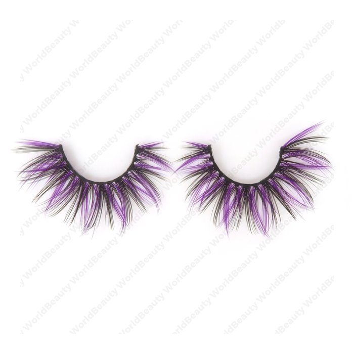 Double layer colored silk false lashes--KSE-230-Z