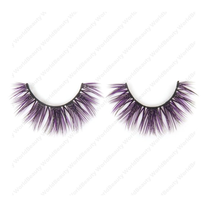 Double layer colored silk false lashes--KSE-121-Z