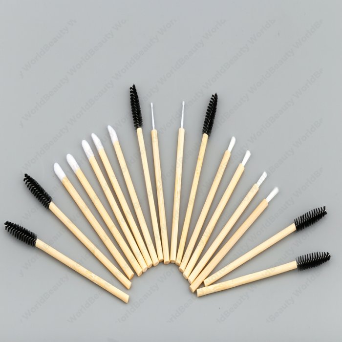 eyelashes brushes with bamboo handle