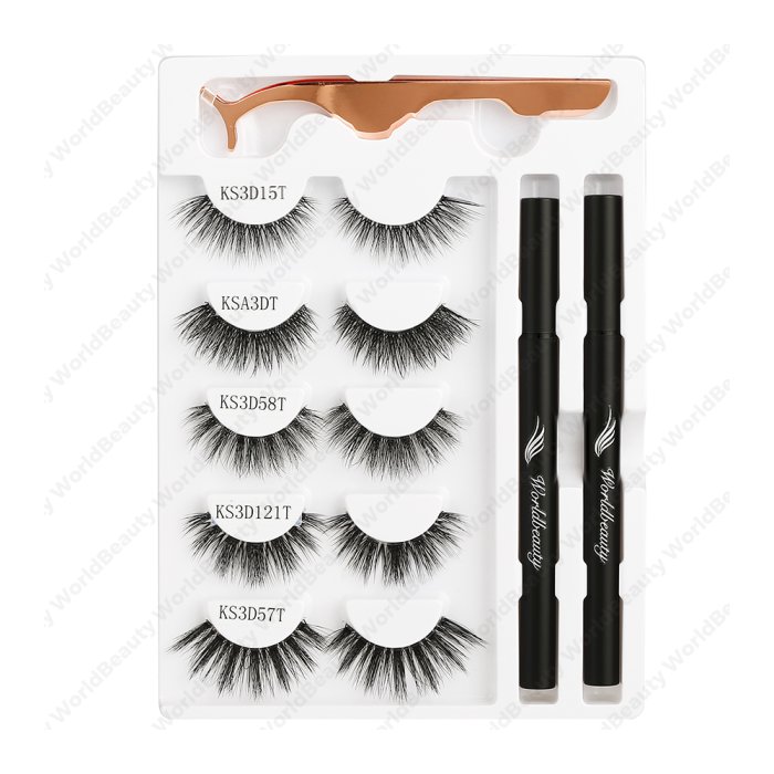 Adhesive eyeliner pen and lashes kit - Set 3