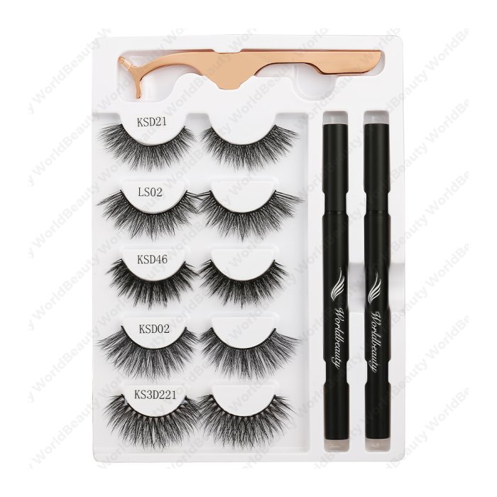 Adhesive eyeliner pen & gm eyelashes-Set 6