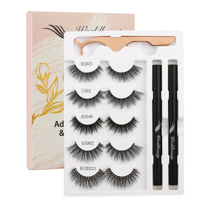 Adhesive eyeliner pen & gm eyelashes-Set 6