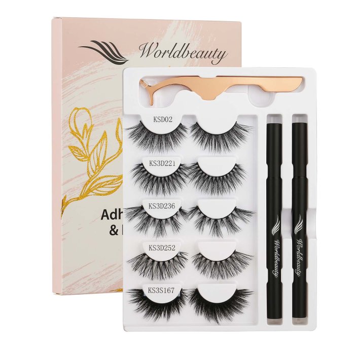 Eyelash glue eyeliner pen and gm eyelash-Set 8