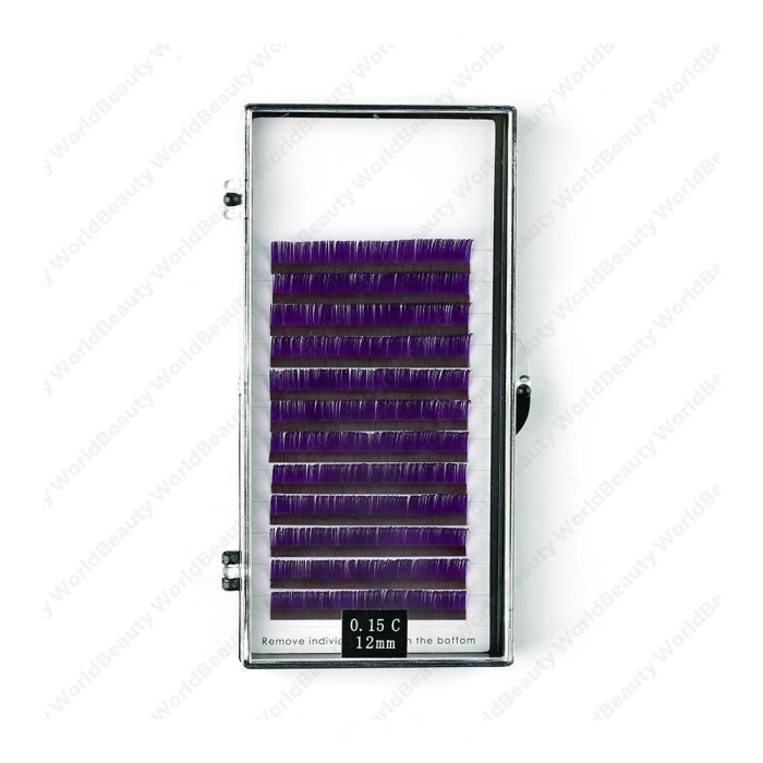 Purple colors flat eyelash extension