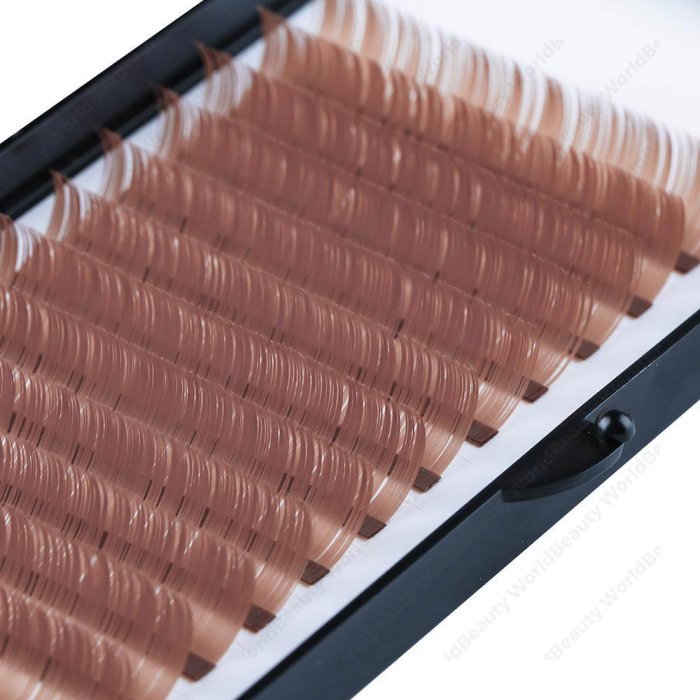 Light brown colors flat eyelash extension