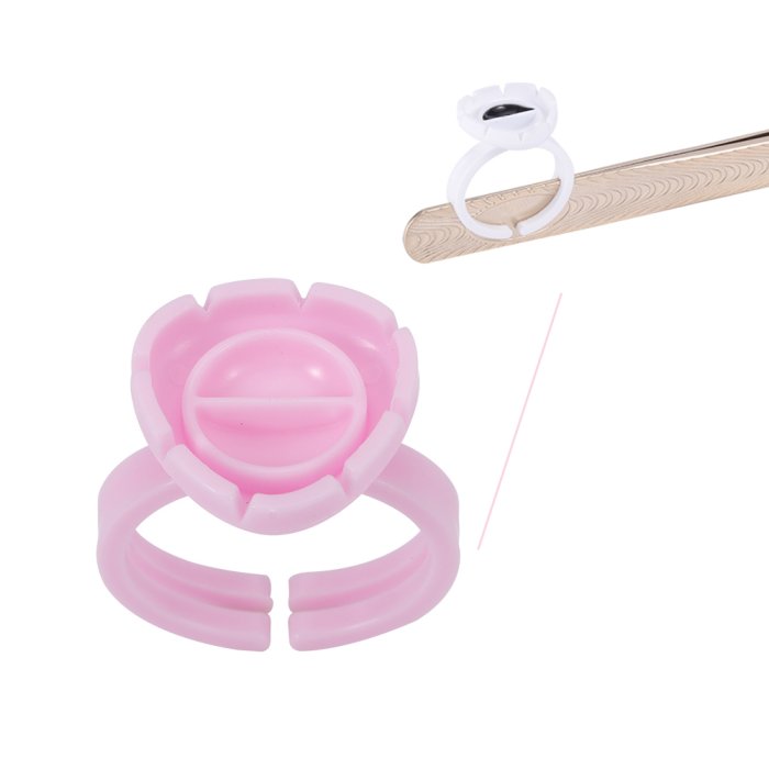 Lash Glue Ring Cup Peach Heart Shape Ring -2