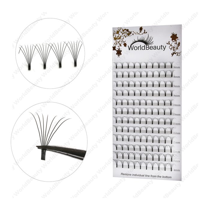 7D 0.07 long stem Pre-made fan lashes 