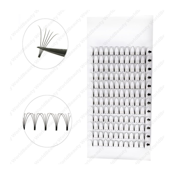 5D 0.10 short stem Pre-made fan lashes 