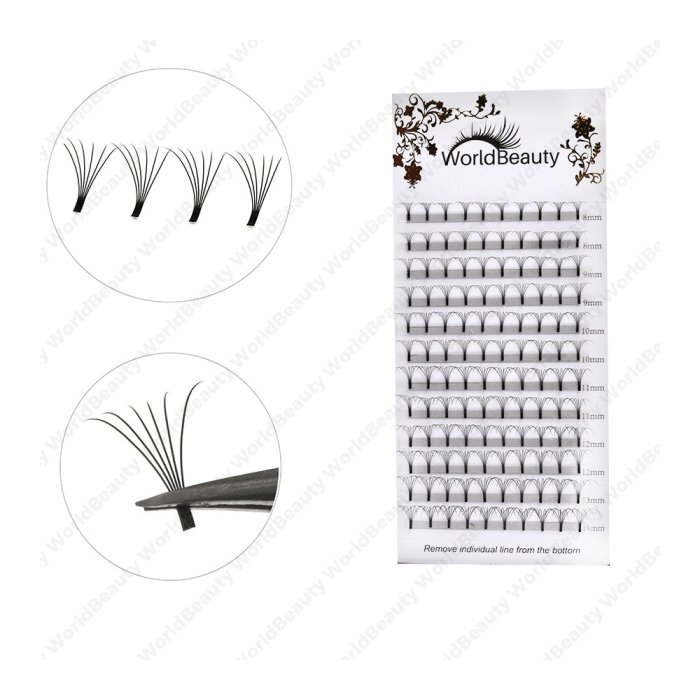 6D 0.07 long stem Pre-made fan lashes 