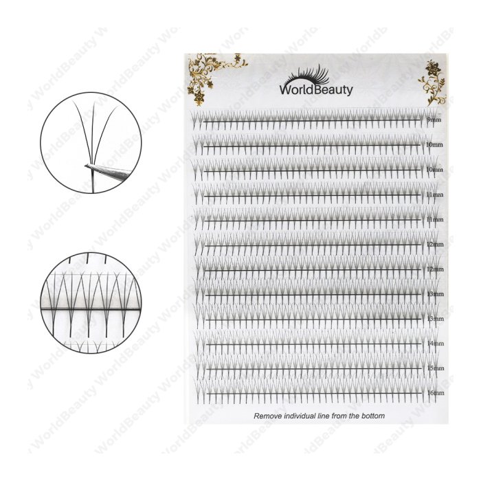 3D 0.07 pointy base Premade fans eyelashes