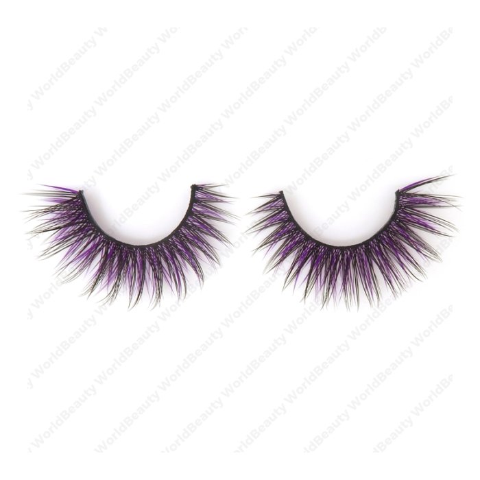 Double layer colored silk false lashes--KSE-222-Z