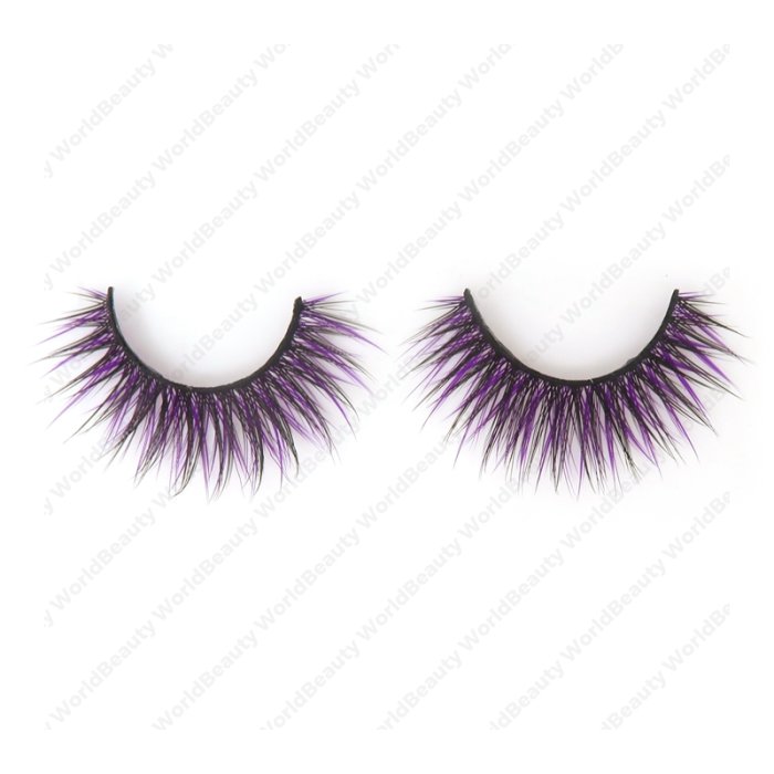 Double layer colored silk false lashes--KSE-220-Z